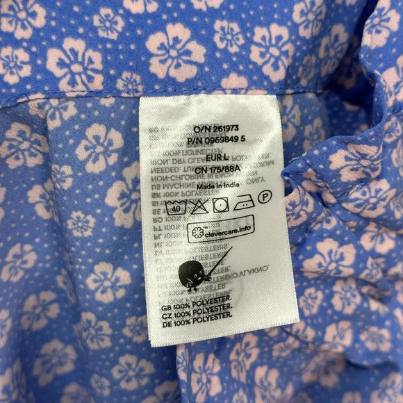 MONKI Blue Floral Paper Bag Shorts Large - Picture 5 of 5